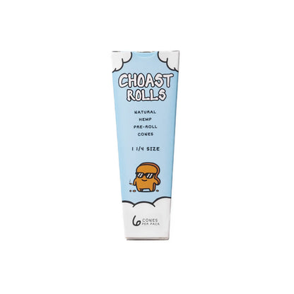 Choast Rolls | 6 Pack 1 1/4 Hemp Cones - 15 Packs Per Box | Made In France Pre-rolled Cone (Display Pack) Choast