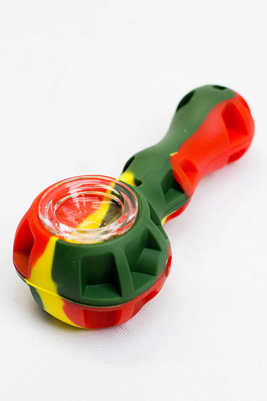 10-Pcs Silicone hand pipe with glass bowl and Dab tool ( GP1651 ) Silicone Pipe ONE