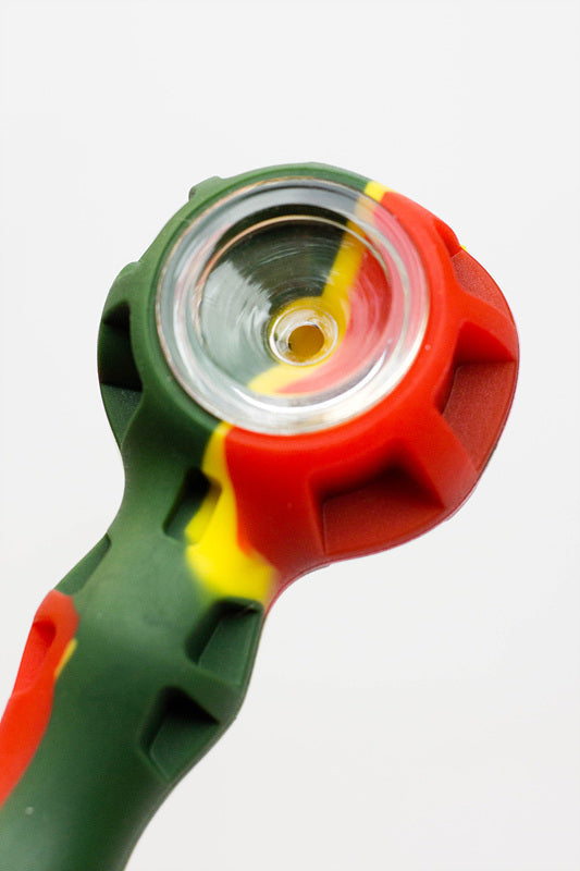 10-Pcs Silicone hand pipe with glass bowl and Dab tool ( GP1651 ) Silicone Pipe ONE