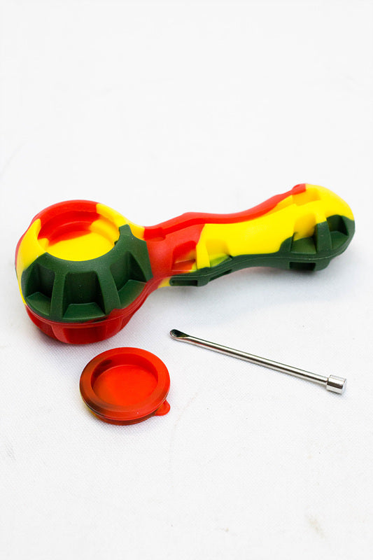 10-Pcs Silicone hand pipe with glass bowl and Dab tool ( GP1651 ) Silicone Pipe ONE
