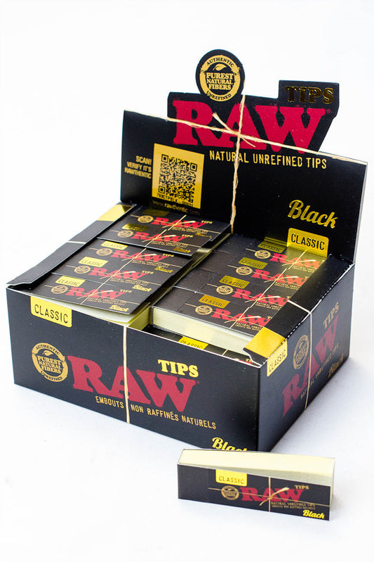 Raw Black Rolling Paper Tips Filter Tip ONE