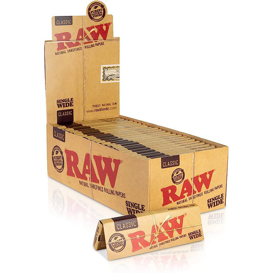 Raw classic single wide rolling paper [CP1070] - 50 packs Single Wide Size ONE