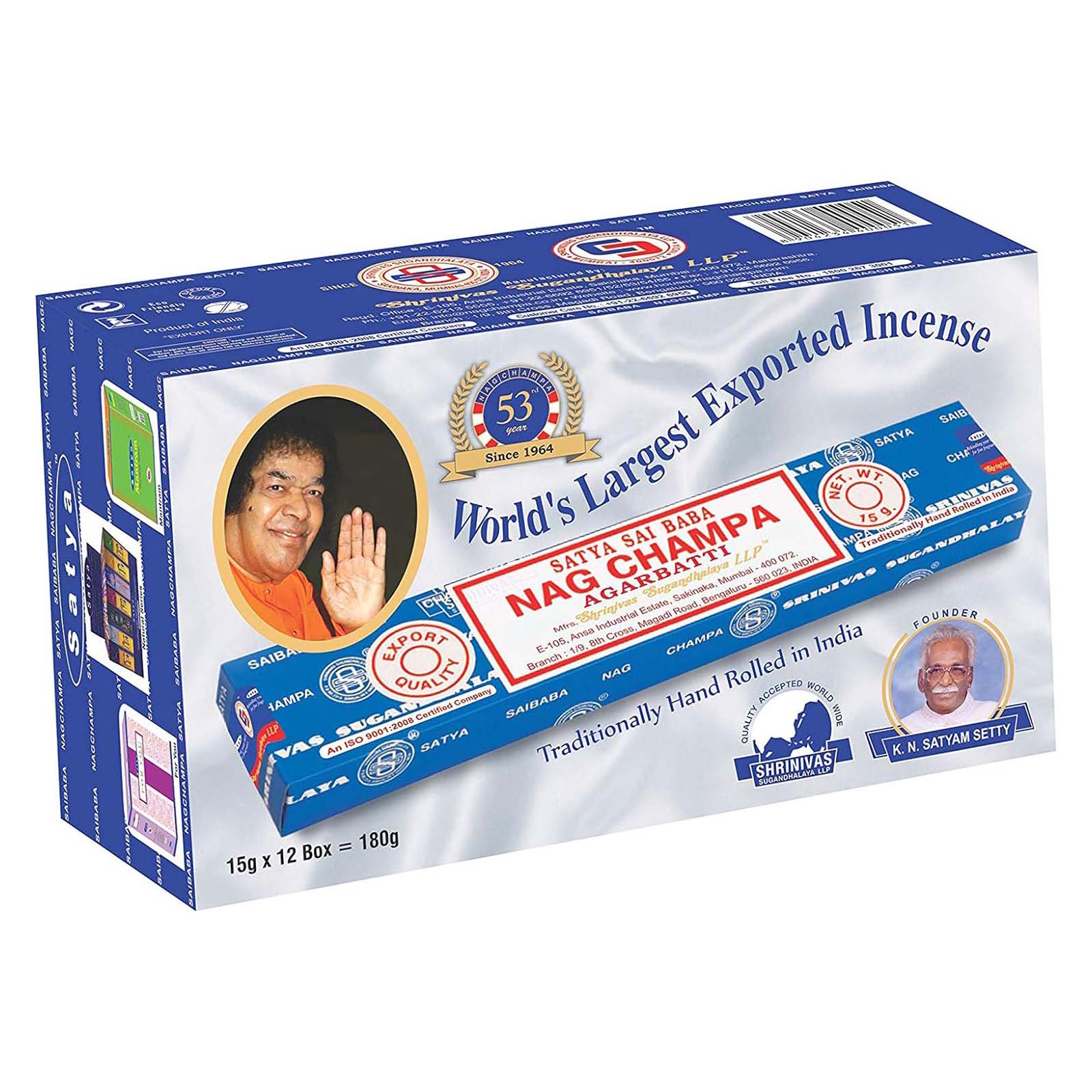 Nag Champa Agarbatti 15g Box of 12 Incense ONE