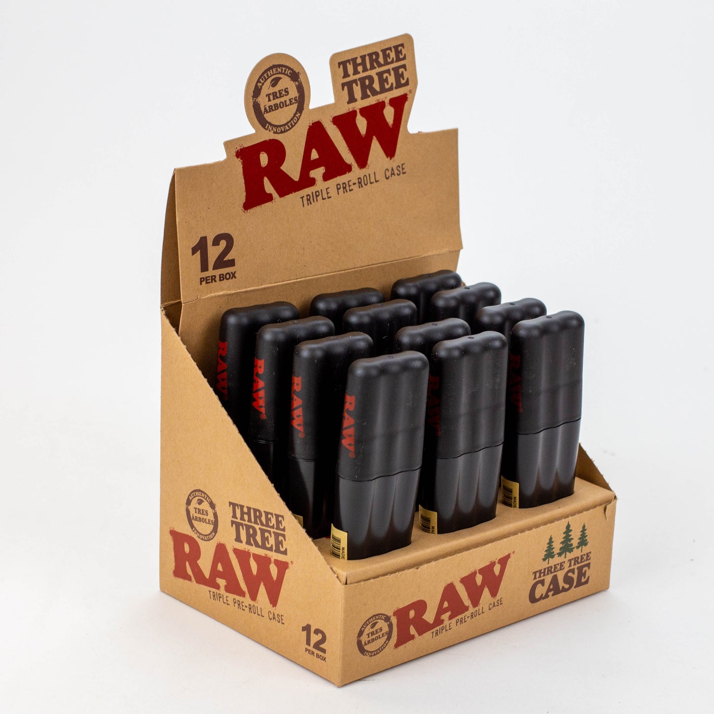 RAW Three Tree Triple Preroll Case - 12 packs Tube ONE