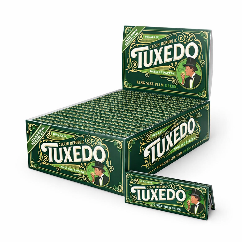 Tuxedo | Organic Hemp Rolling Papers – King Size Slim (Green) - 50 Packs King Size LEHIGH WHOLESALE