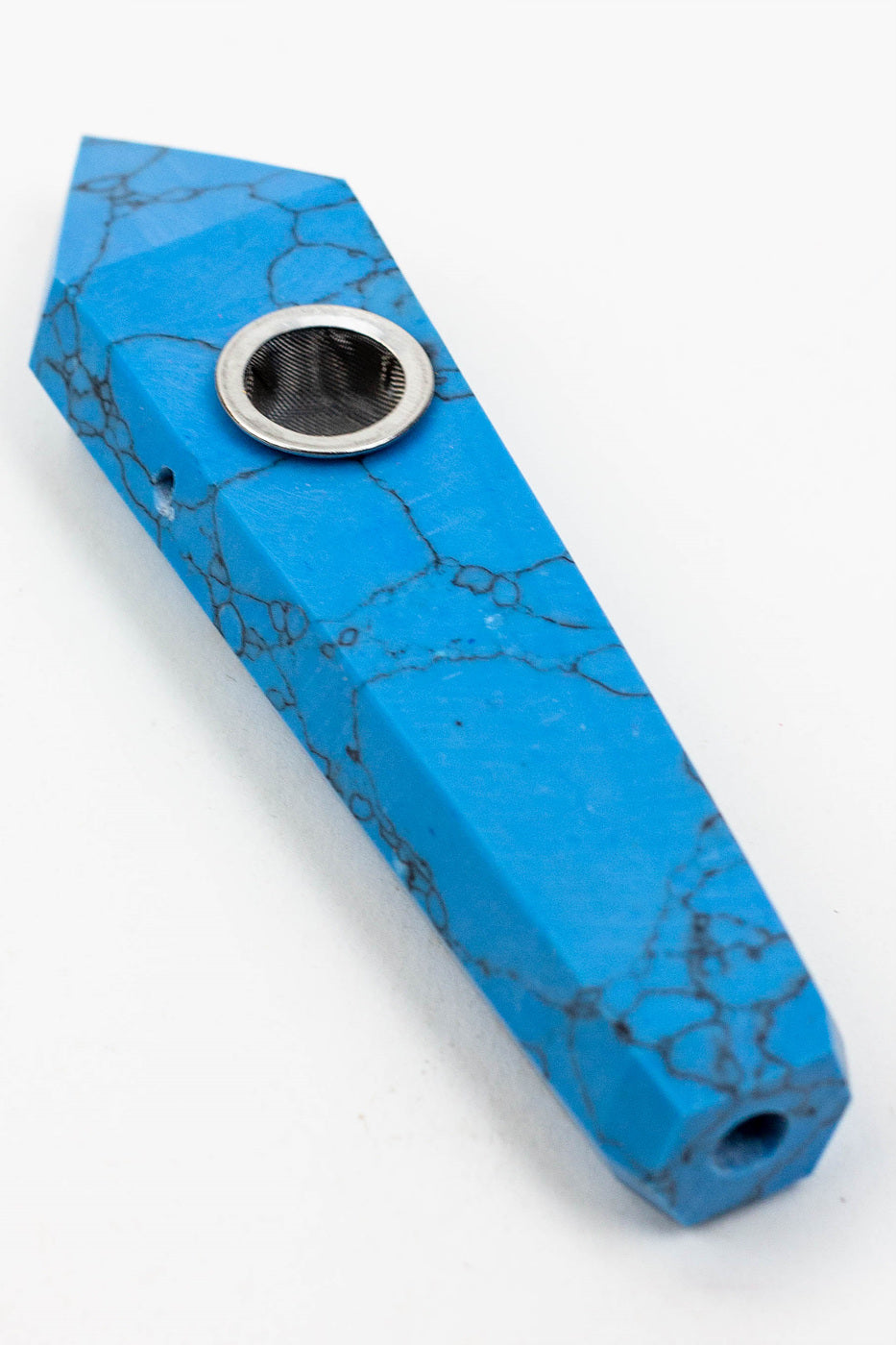 Acid Secs - Crystal Stone Smoking Pipe with choke hole Quartz · Stone Pipe Acid Secs Productions Inc. Blue Howlite