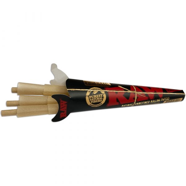 RAW | Black Natural King size Unrefined Pre-Rolled Cone - 32 packs Pre-rolled Cone (Display Pack) ONE