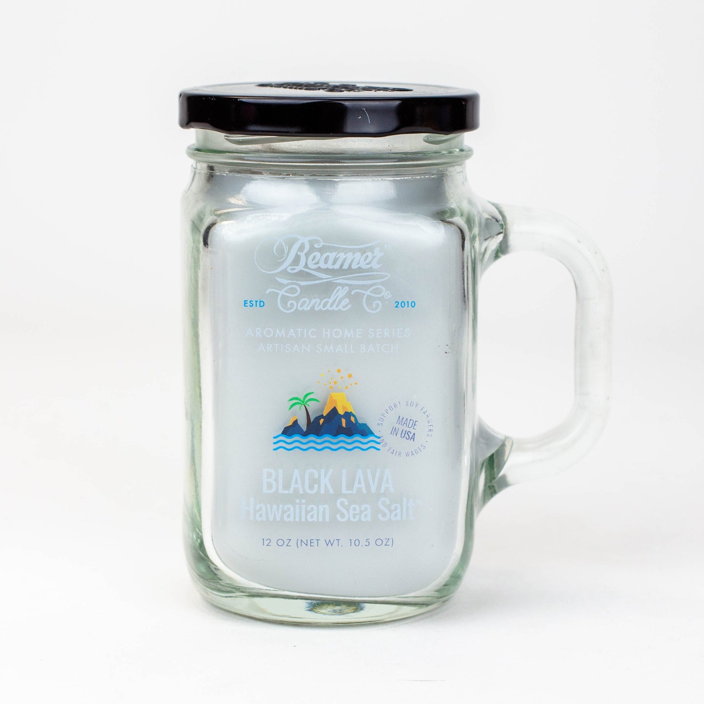 Beamer Candle Co. | Ultra Premium Jar Aromatic Home Series candle Candle ONE Black Lava Hawaiian Sea Salt