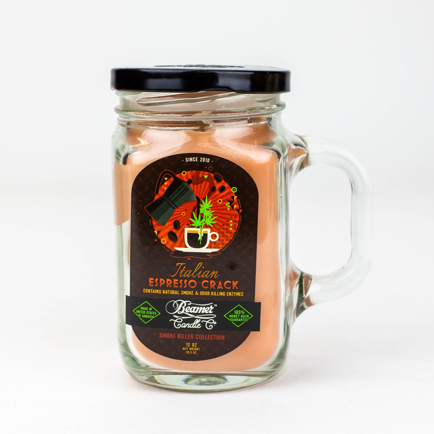 Beamer Candle Co.| Ultra Premium Jar Smoke killer collection candle Candle ONE Italian Espresso Crack