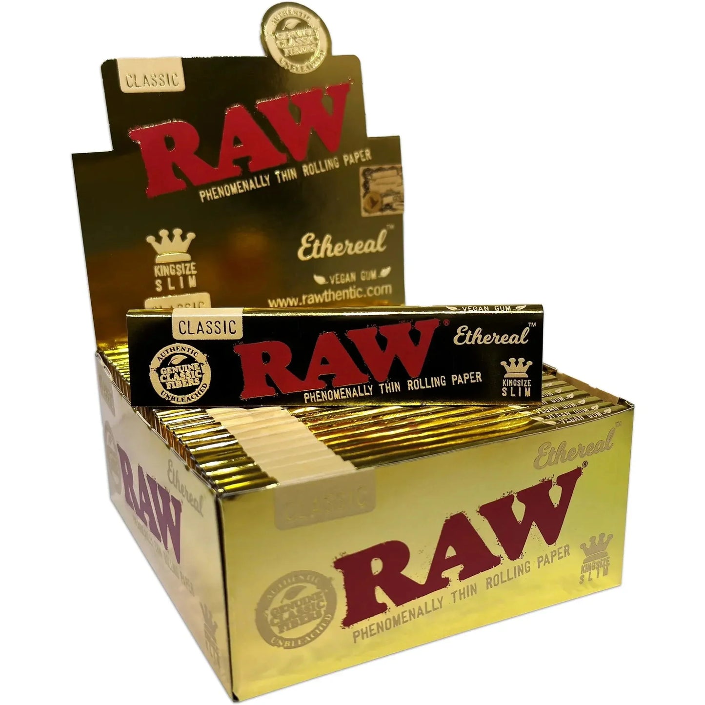 RAW | Ethereal Rolling Paper 1 - 1/4" Size ONE King Slim - 50 packs