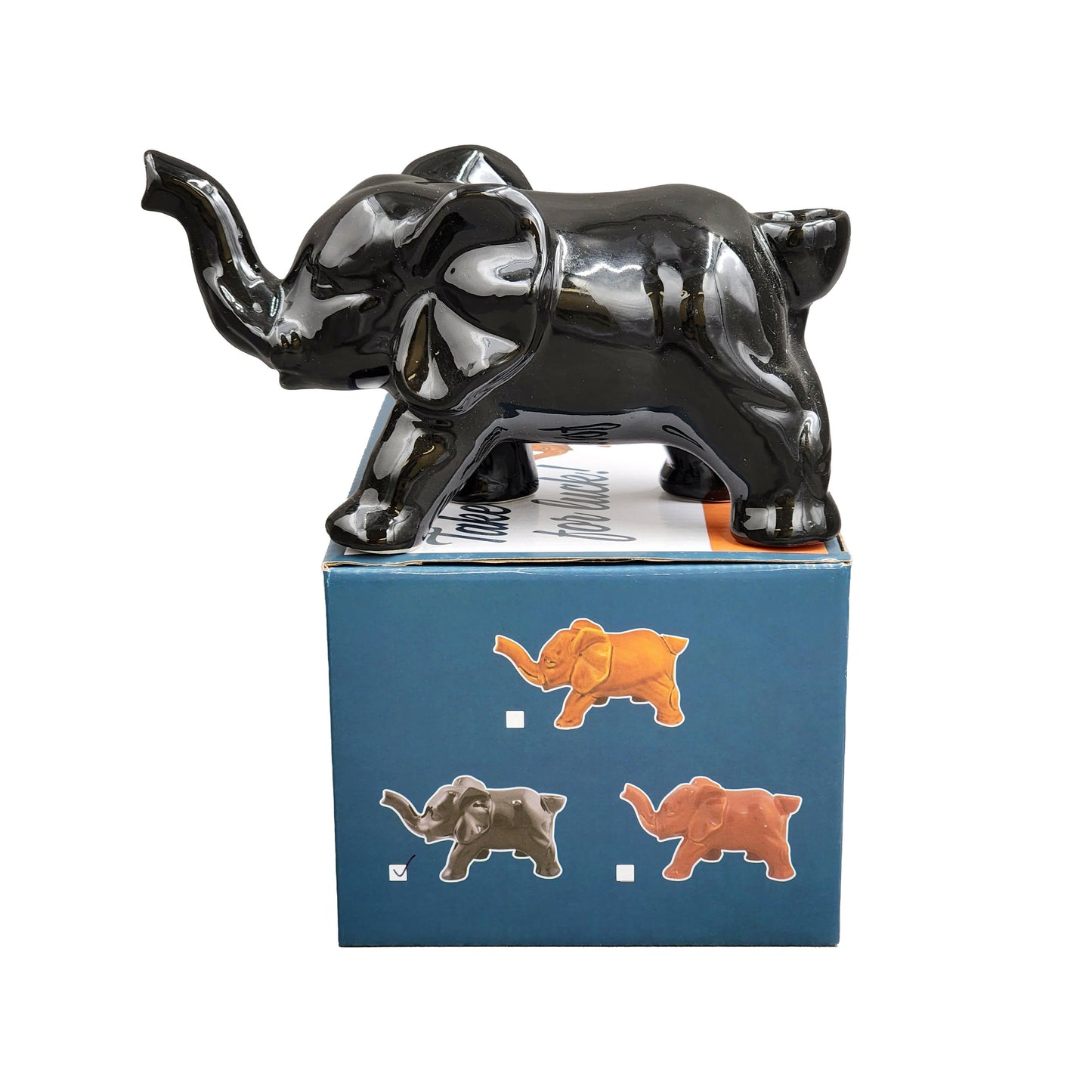 Elephant Novelty Pipe - Black Color Ceramic Pipe Roast and Toast Gifts