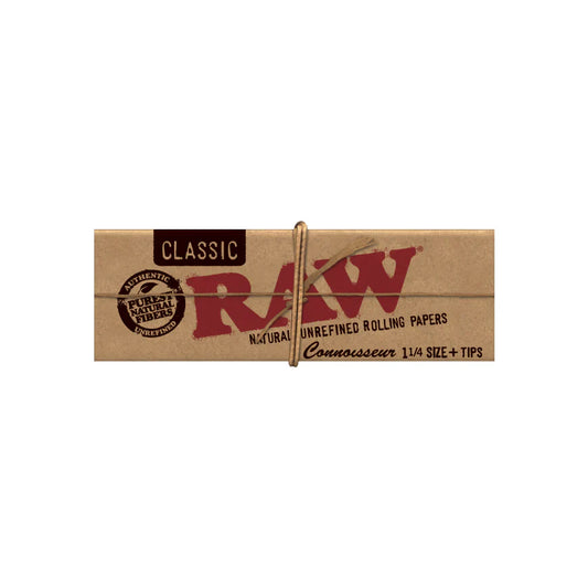 RAW Classic Connoisseur 1¼ Rolling Paper w/Tips - 24 packs 1 - 1/4" Size ONE