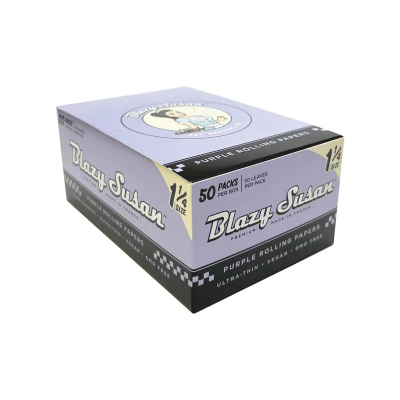 Blazy Susan | Purple 1-1/4 Rolling paper box of 50 1 - 1/4" Size Smoking Cat Distribution