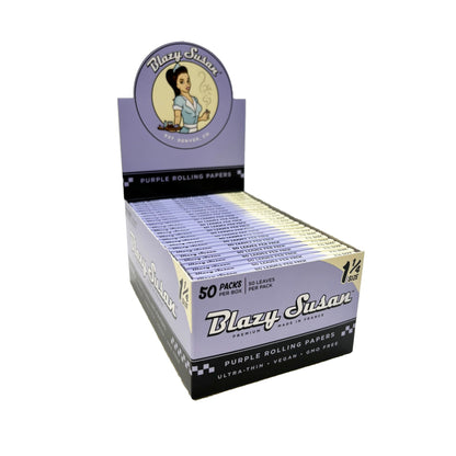 Blazy Susan | Purple 1-1/4 Rolling paper box of 50 1 - 1/4" Size Smoking Cat Distribution