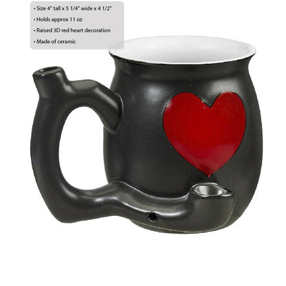 embossed red heart mug - white inside Mug Pipe Roast and Toast Gifts