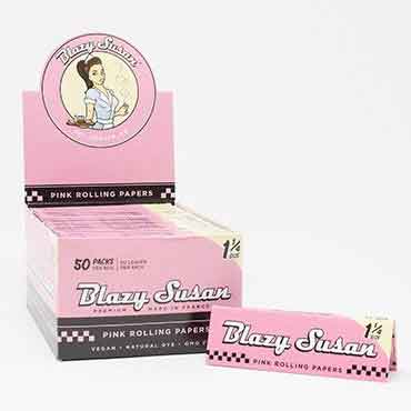 Blazy Susan | Pink 1-1/4 Rolling paper box of 50 1 - 1/4" Size Smoking Cat Distribution