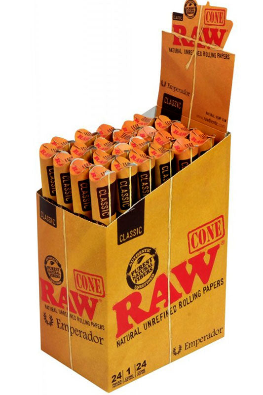 RAW Natural Unrefined Pre-Rolled Cone Pre-rolled Cone (Display Pack) ONE Emperador - 24 packs