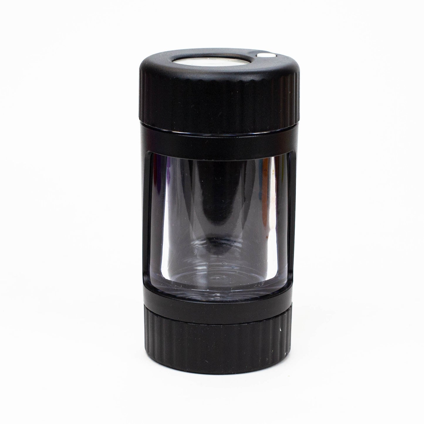 COOKIE | 4 IN 1 UTILITY JAR WITH GRINDER AND ONE HITTER Herb Saver Grinder LEHIGH WHOLESALE BLACK