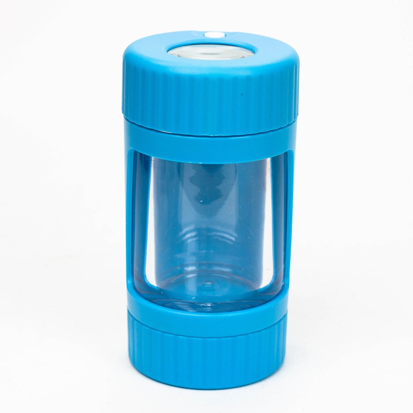 COOKIE | 4 IN 1 UTILITY JAR WITH GRINDER AND ONE HITTER Herb Saver Grinder LEHIGH WHOLESALE BLUE