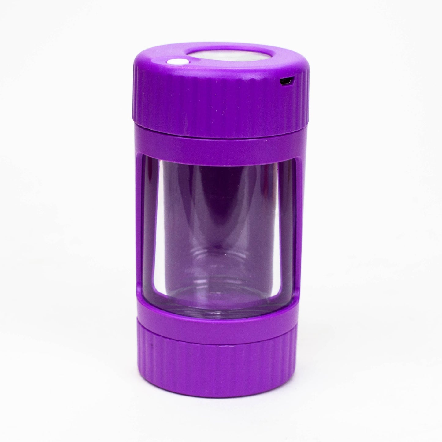 COOKIE | 4 IN 1 UTILITY JAR WITH GRINDER AND ONE HITTER Herb Saver Grinder LEHIGH WHOLESALE PURPLE