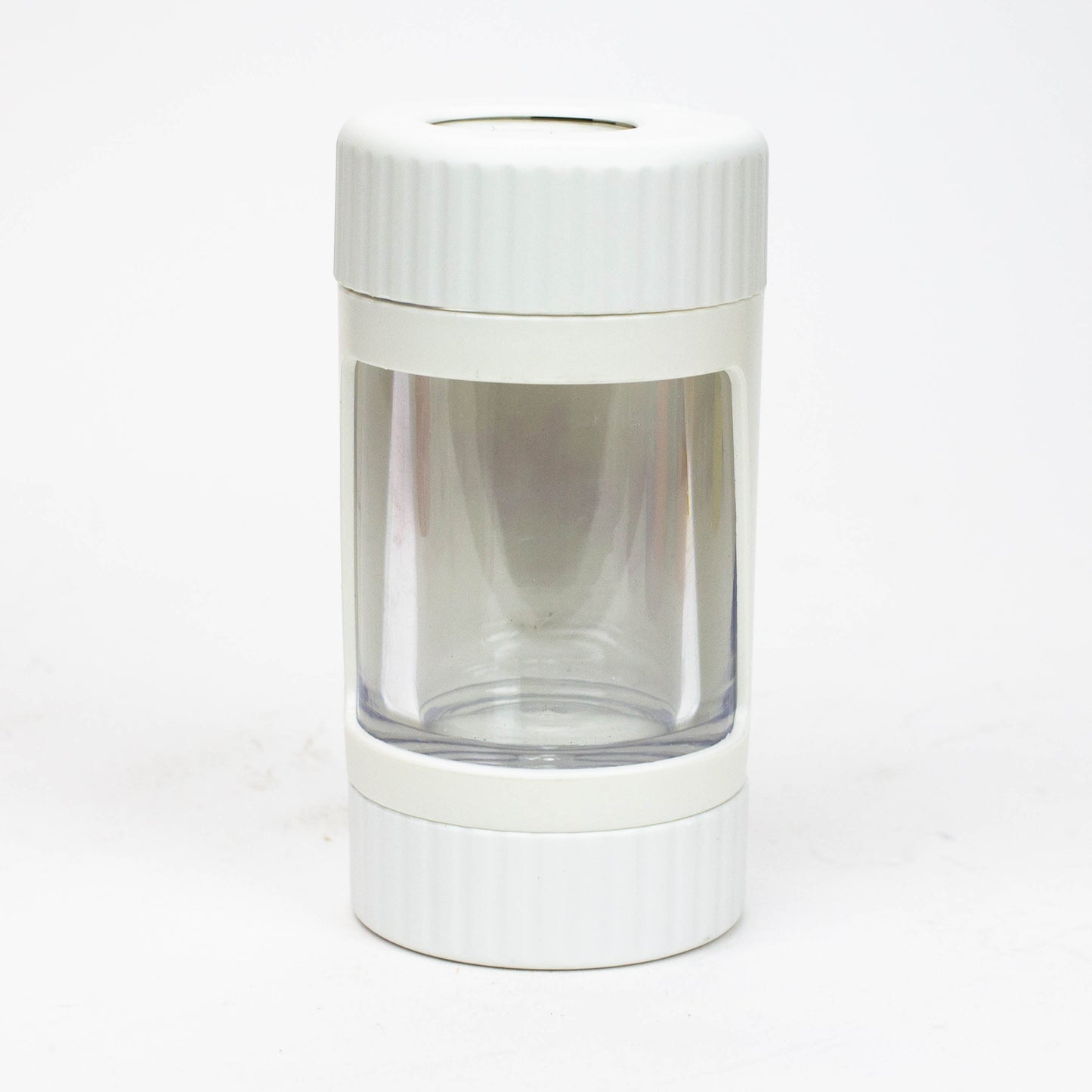 COOKIE | 4 IN 1 UTILITY JAR WITH GRINDER AND ONE HITTER Herb Saver Grinder LEHIGH WHOLESALE WHITE