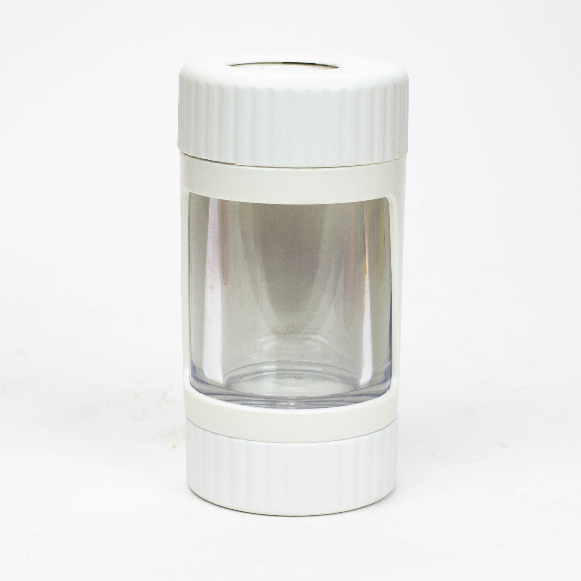 COOKIE | 4 IN 1 UTILITY JAR WITH GRINDER AND ONE HITTER Herb Saver Grinder LEHIGH WHOLESALE WHITE