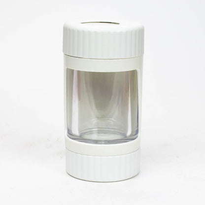COOKIE | 4 IN 1 UTILITY JAR WITH GRINDER AND ONE HITTER Herb Saver Grinder LEHIGH WHOLESALE WHITE