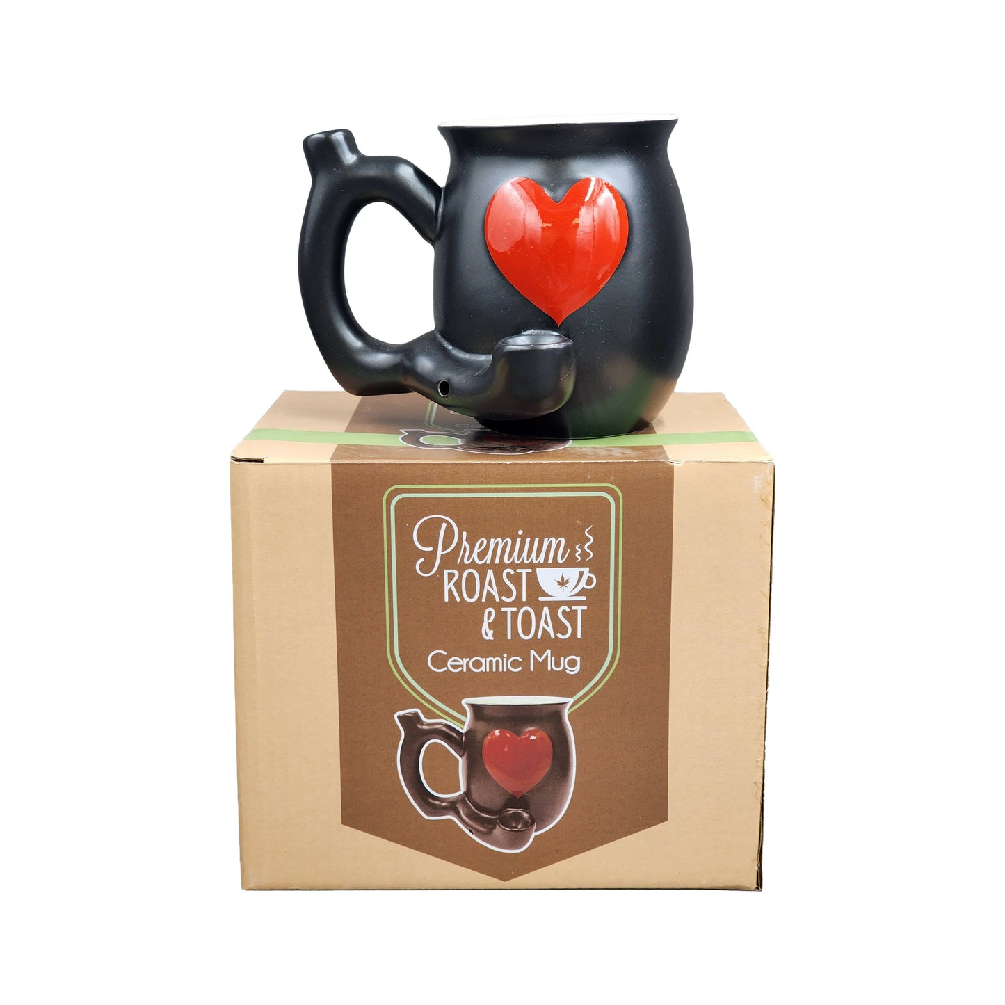 embossed red heart mug - white inside Mug Pipe Roast and Toast Gifts