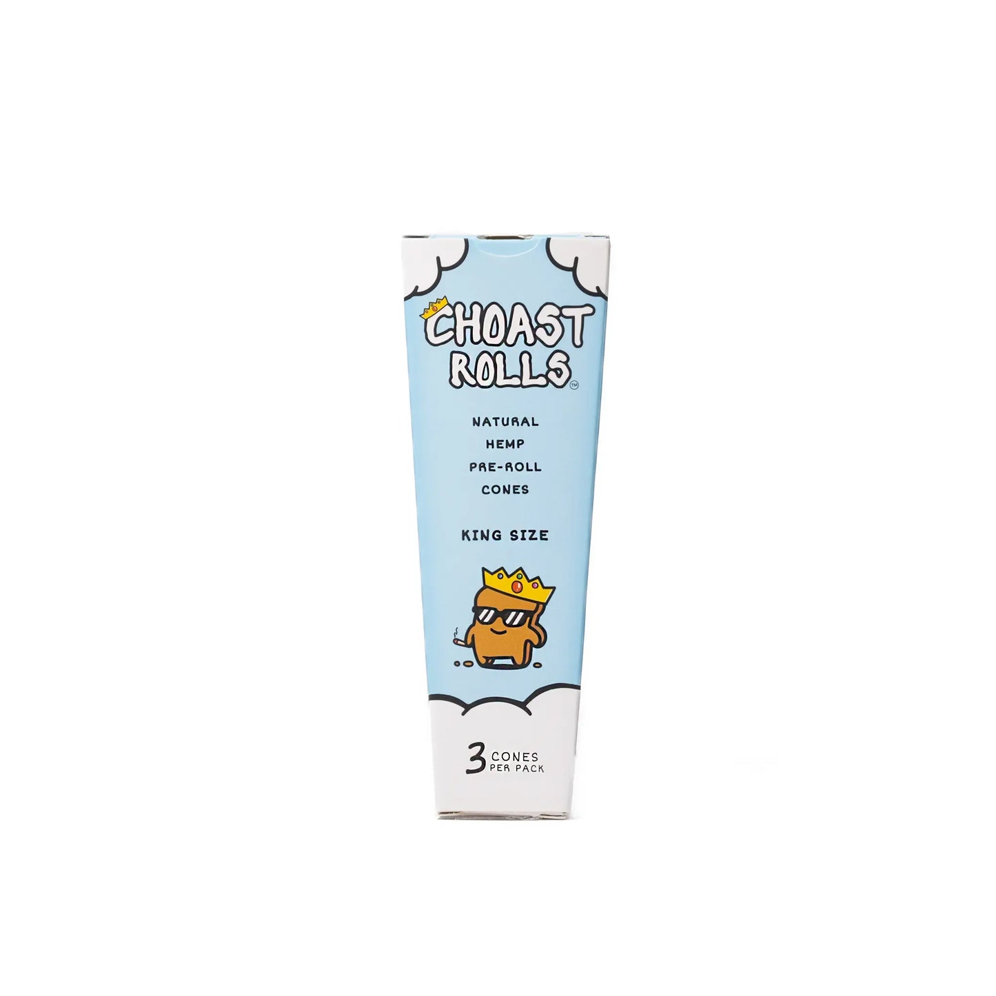 Choast Rolls | 3 Pack King Size Hemp Cones- 24 Packs Per Box | Made in France Pre-rolled Cone (Display Pack) Choast