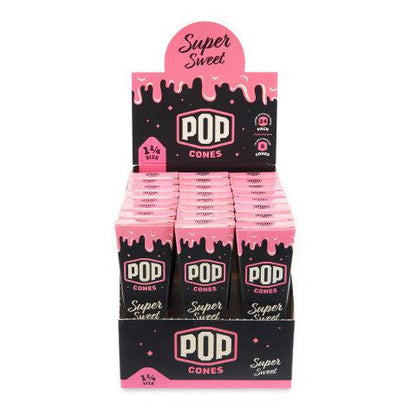 Pop Cones | 1 1/4 Pre-Rolled Cones with Flavor Tip – 6 Pack (24ct Display) Pre-rolled Cone (Display Pack) LEHIGH WHOLESALE Super Sweet