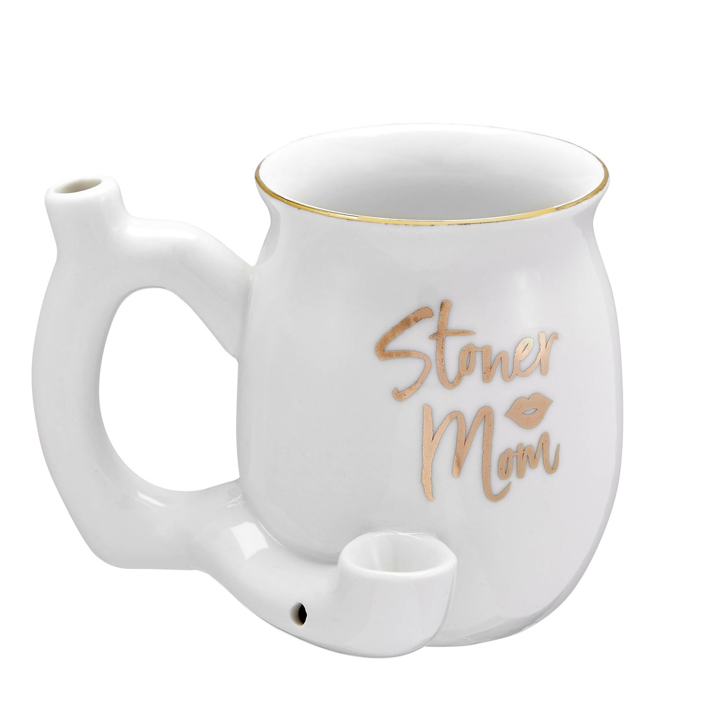 ROAST AND TOAST STONER MOM PIPE MUG - WHITE WITH GOLD PRINT Mug Pipe Roast and Toast Gifts