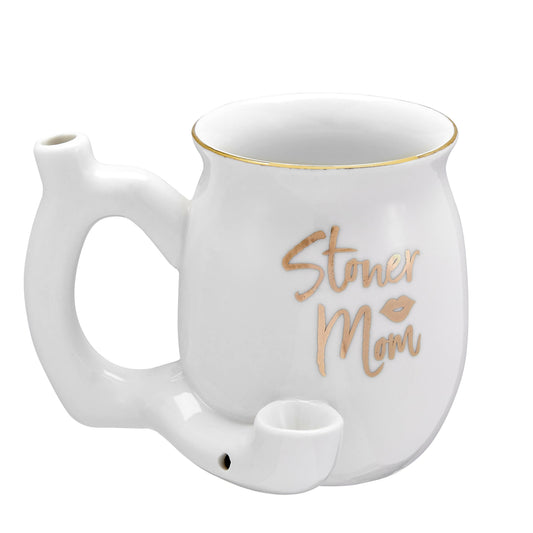 ROAST AND TOAST STONER MOM PIPE MUG - WHITE WITH GOLD PRINT Mug Pipe Roast and Toast Gifts