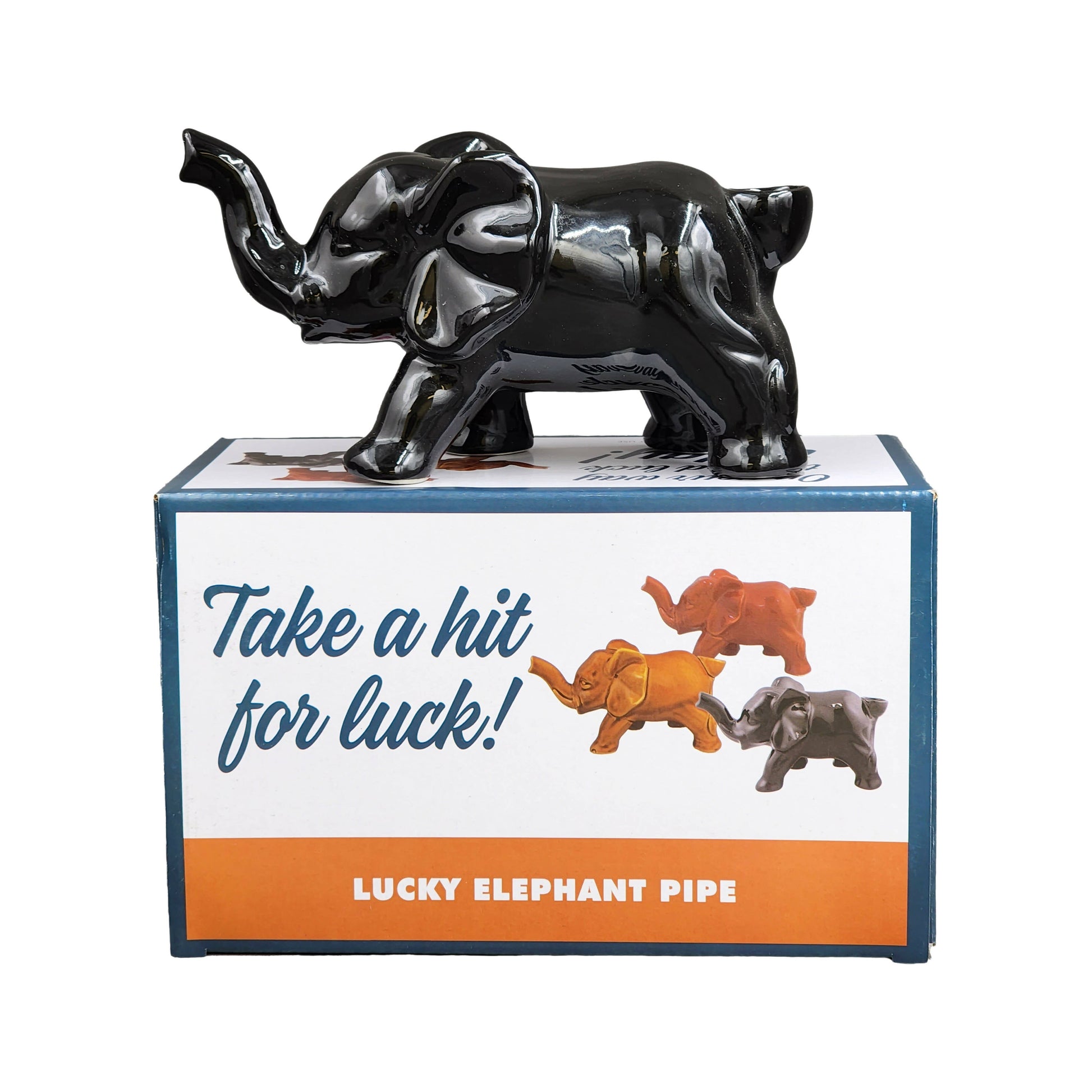 Elephant Novelty Pipe - Black Color Ceramic Pipe Roast and Toast Gifts