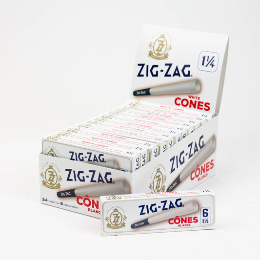 Pre-Rolled Cones - Zig-Zag White 1 1/4 Papers Box of 24 Pre-rolled Cone (Display Pack) ONE