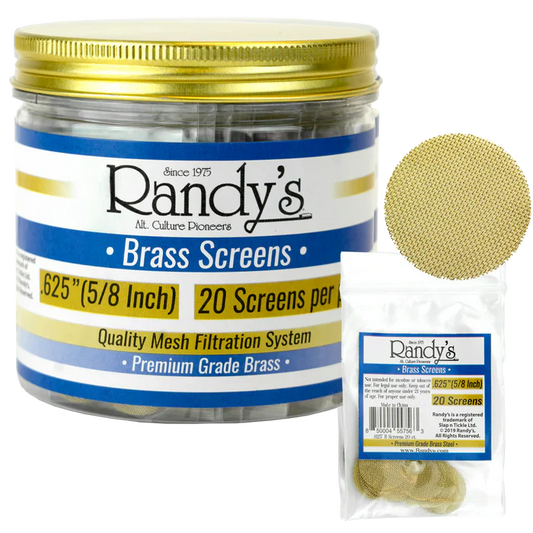 Randy’s® | 5" Screens – Jar of 20 (36 Jars / 720 Screens Total) Metal Screen LEHIGH WHOLESALE Brass