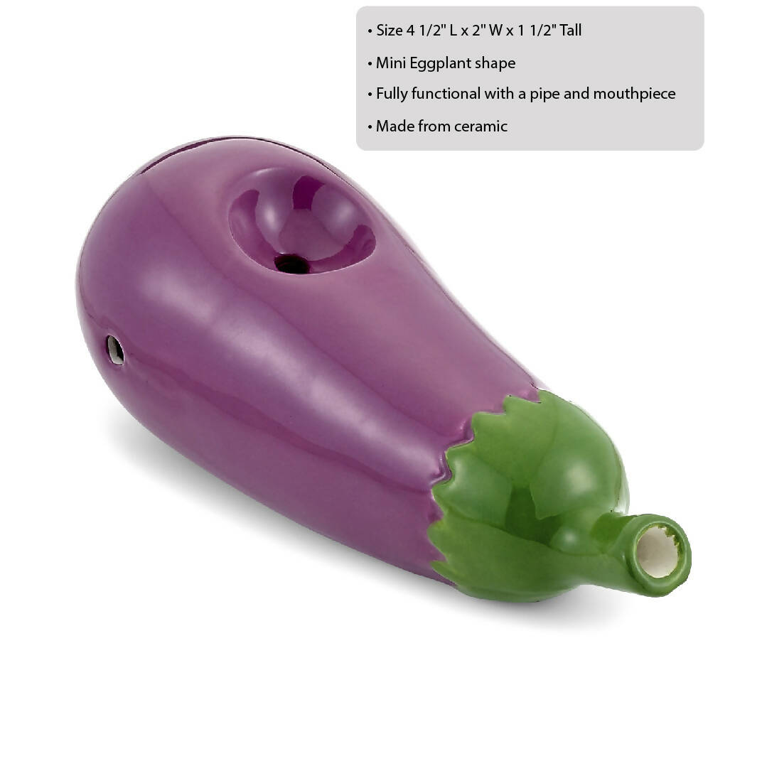 mini eggplant pipe Ceramic Pipe Roast and Toast Gifts